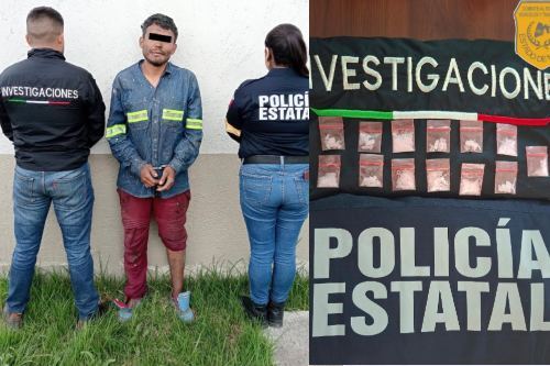 Lo detienen por alterar el orden, agredir y portar dosis de drogas en Xonacatlán